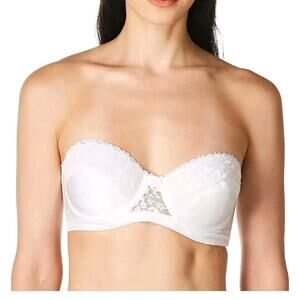 Carnival Strapless Bra White 32C Full Coverage Underwire Bra Style 123